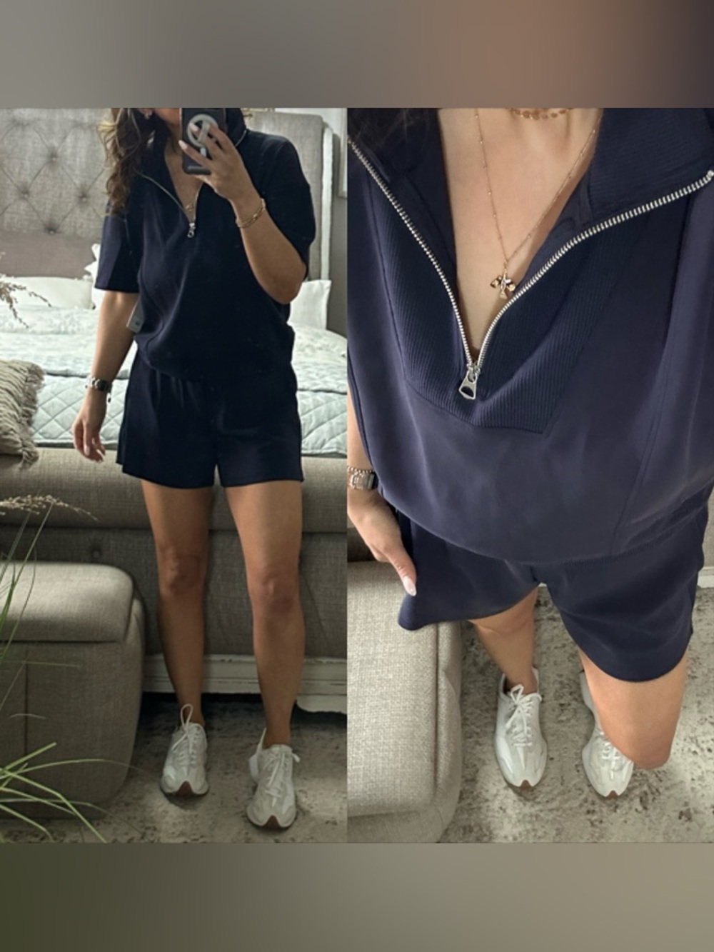 New🩷 Cozy Chic Navy Pullover & Shorts Lounge Set